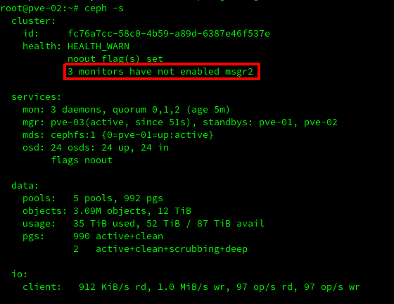 Proxmox Cluster Ceph Migration Version Vers Memo Linux